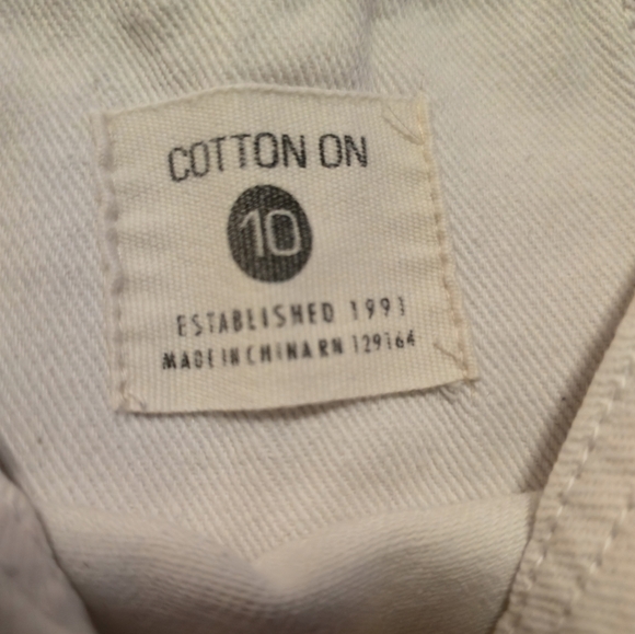 Cotton On White Denim Top with Label Detail - Picture 3 of 3